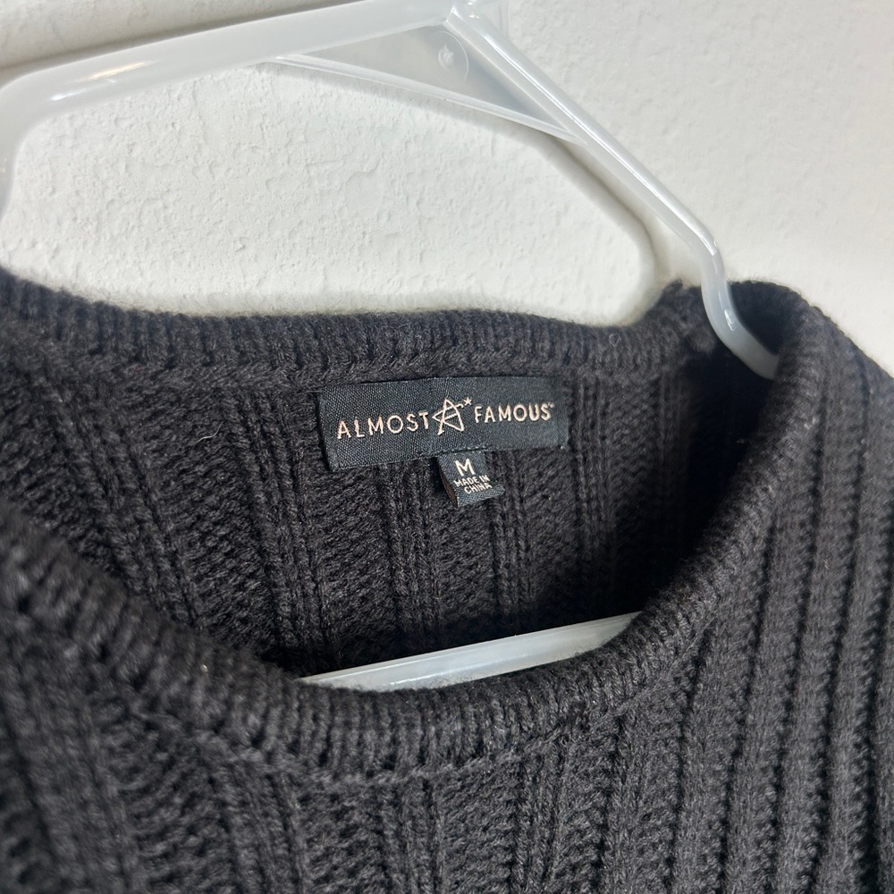 Almost Famous Black Ribbed Sweater - Picture 5 of 6